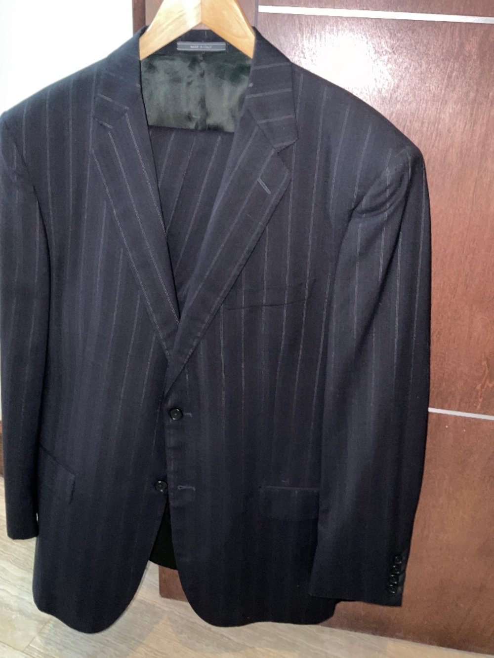 Cerrutti 1881- Black  pin stripe suit 54 R 100% wool